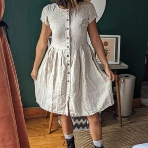 Linen button down midi dress size 2-4